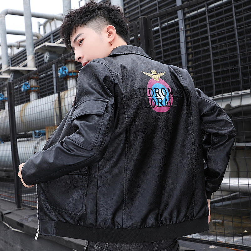 Herren Aviator‑Bomberjacke im Military‑Style mit großem Rückenpatch und Ärmeltasche Shop Nory
