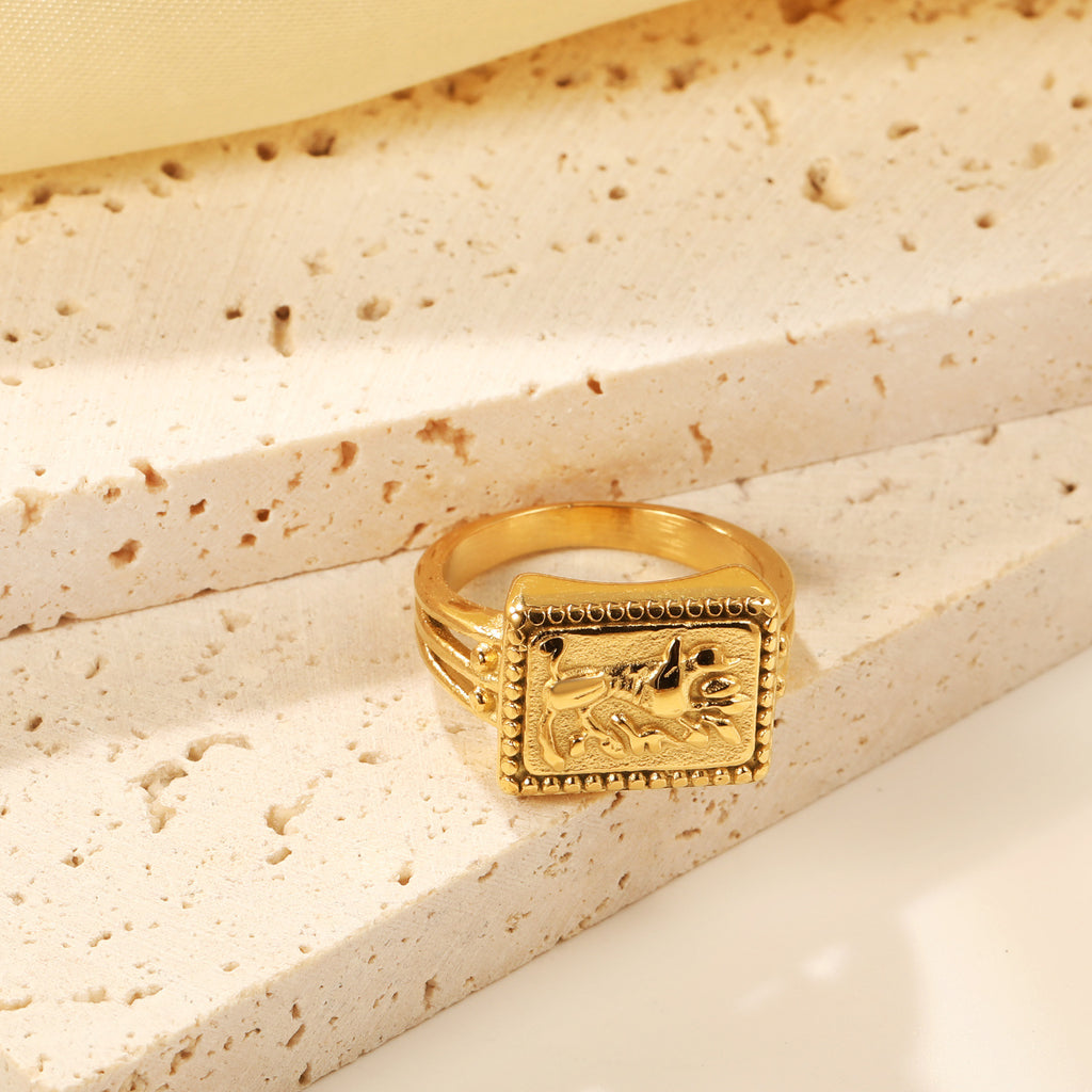 Damen Ring mit kunstvollem Skorpion-Motiv und hochwertiger Goldbeschichtung Shop Nory