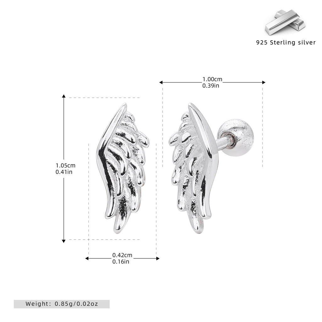 Damen Ohrstecker im stilvollen Flügel-Design aus hochwertigem 925 Sterling Silber Shop Nory