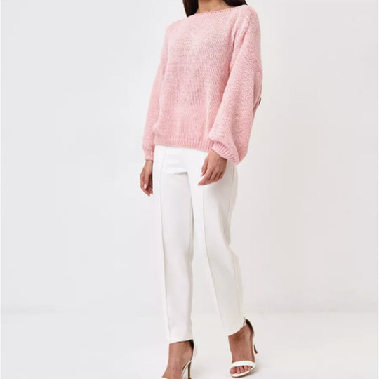 Damen Schulterfreier Mohair‑Optik Oversize-Pullover mit überschnittener Passform und kurzem Saum Shop Nory