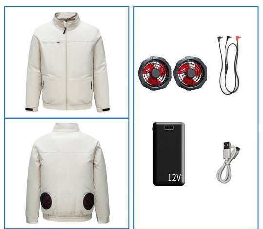 Unisex nan Niederspannungs Lüfter-Set für Kühljacken mit drei kompakten Ventilatoren und Y-Anschluss Shopnory