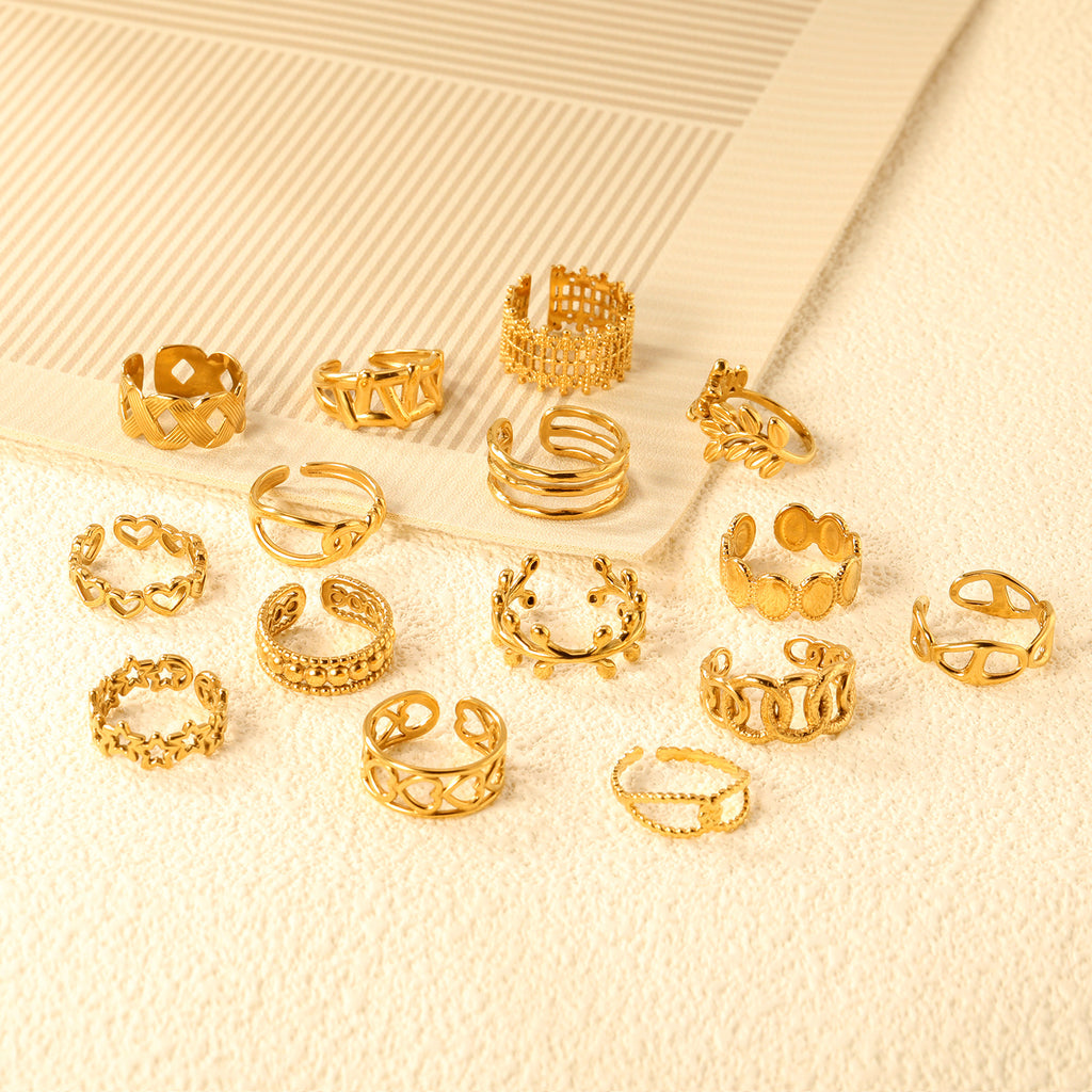 Damen offener Ring mit kunstvollem Design und anpassbarer Größe Shop Nory