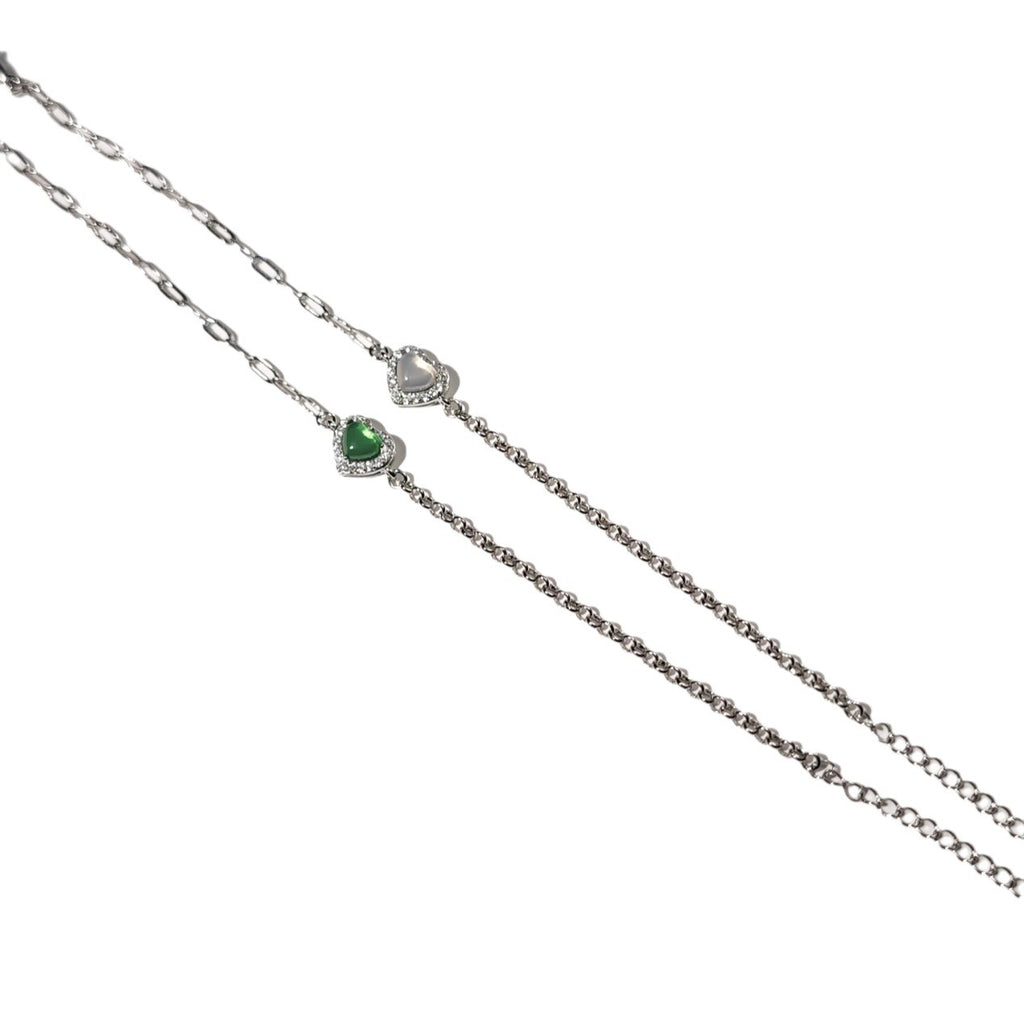 Damen Armband mit herzförmigem Edelstein und funkelnden Akzenten Shop Nory
