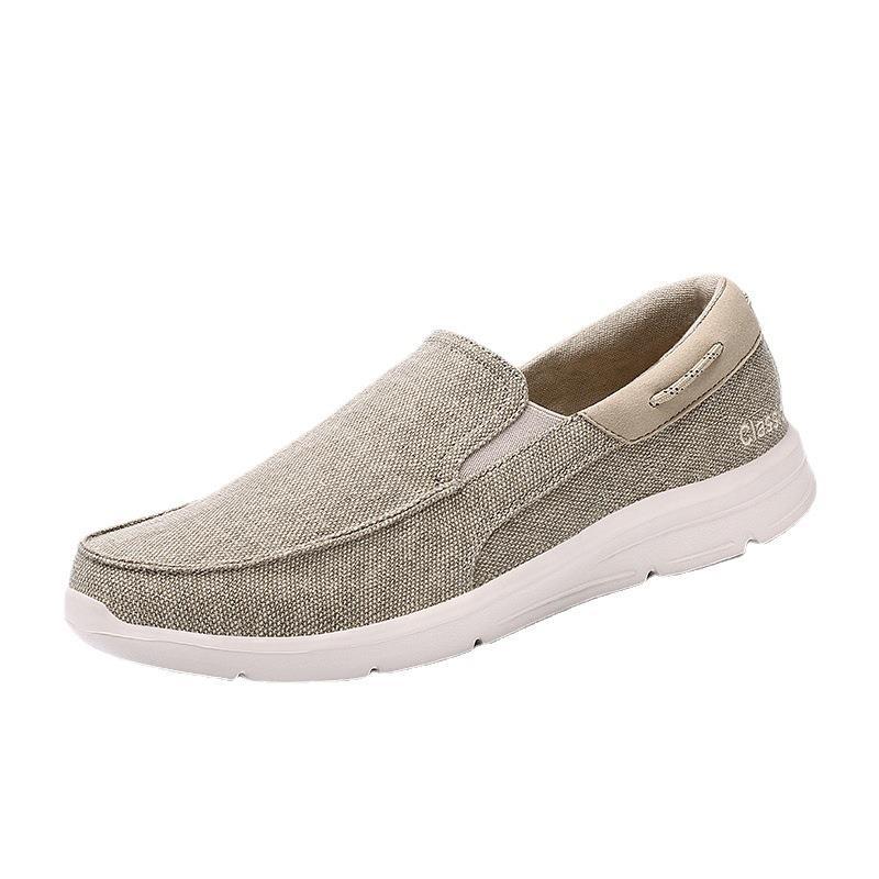 Herren nan legerer Canvas-Slipper mit elastischem Einsatz und stoßdämpfender Leichtsohle