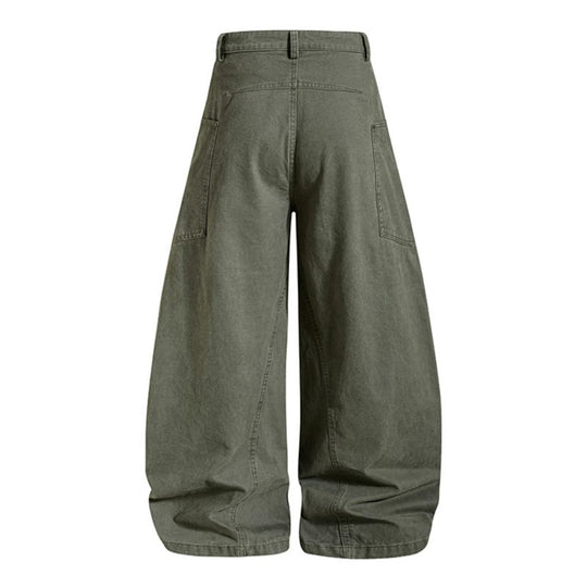 Damen weite High Waist Canvas-Culotte mit Cargo-Taschen und ballonförmiger Silhouette Shop Nory
