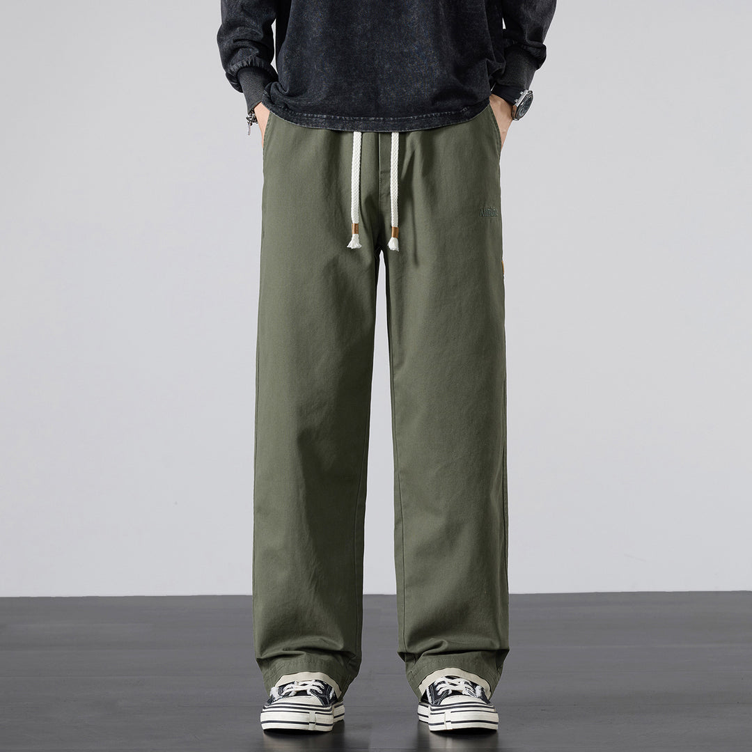 Herren Weite Baumwoll-Canvas-Hose im Wide‑Leg mit Kordelzugbund Shop Nory