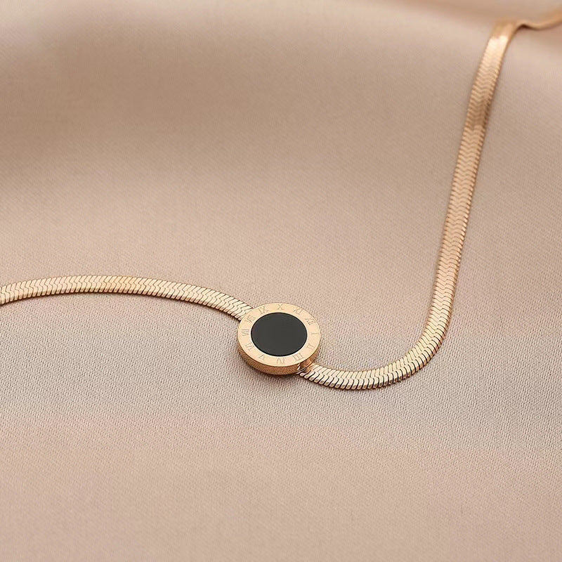 Damen Sleek Minimalistische Runde Anhänger Halskette Shop Nory