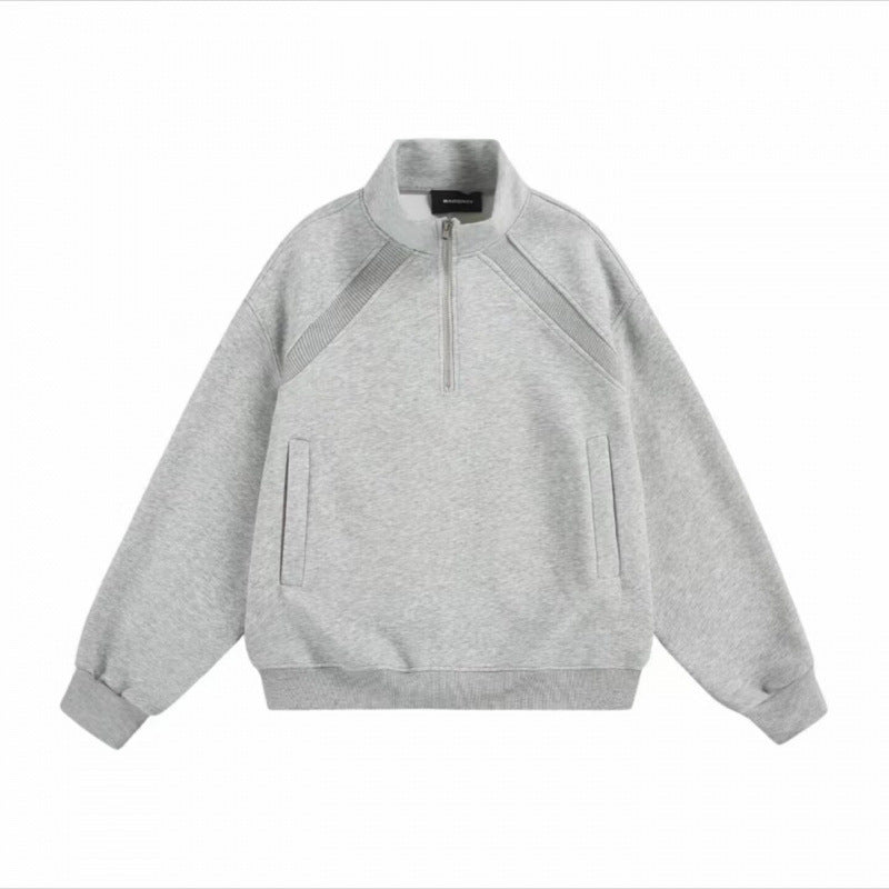 Unisex Halbzip-Sweatshirt mit Raglanärmeln, Eingrifftaschen und geripptem Saum Shop Nory