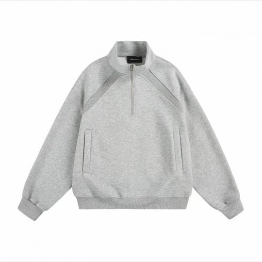Unisex Halbzip-Sweatshirt mit Raglanärmeln, Eingrifftaschen und geripptem Saum Shop Nory