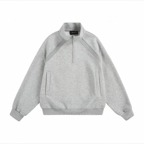 Unisex Halbzip-Sweatshirt mit Raglanärmeln, Eingrifftaschen und geripptem Saum Shop Nory