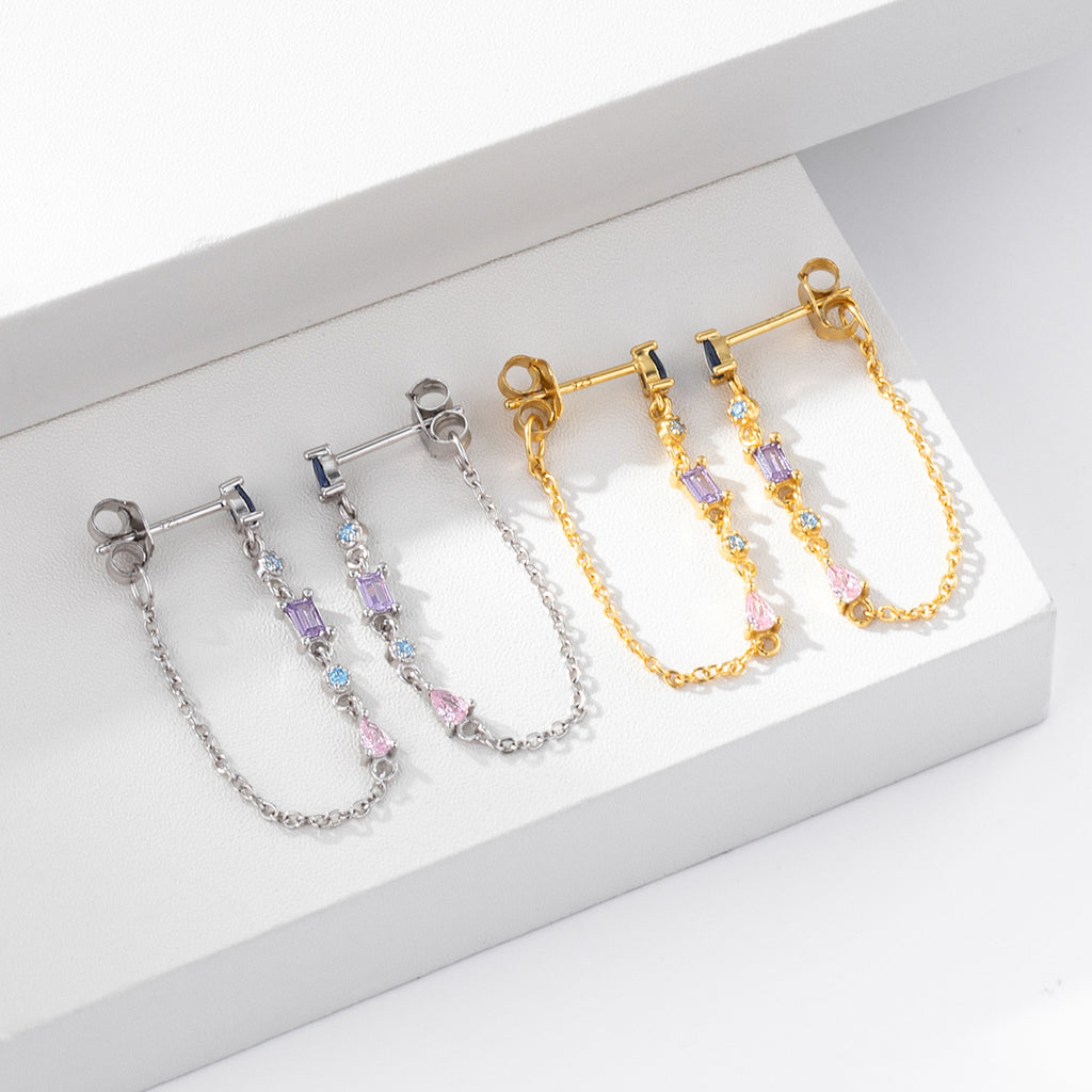 Damen Ohrringe mit funkelnden Zirkon-Akzenten und filigranem Design Shop Nory