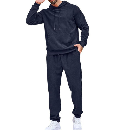 Herren Fleece-Loungewear-Set aus French Terry mit Kapuze, Kängurutasche und Relax-Jogginghose Shop Nory