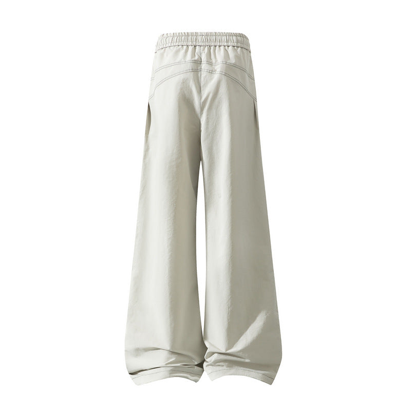 Herren Weite Cargo‑Hose mit Tunnelzugbund, Utility‑Nähten und Reißverschluss‑Taschen Shop Nory
