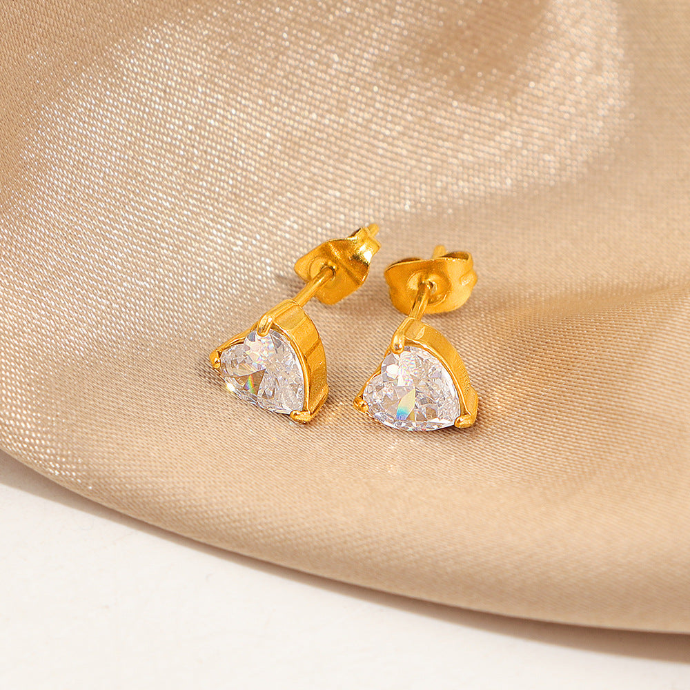 Frauen Triangle Brilliant Cut Stud Ohrringe Shop Nory