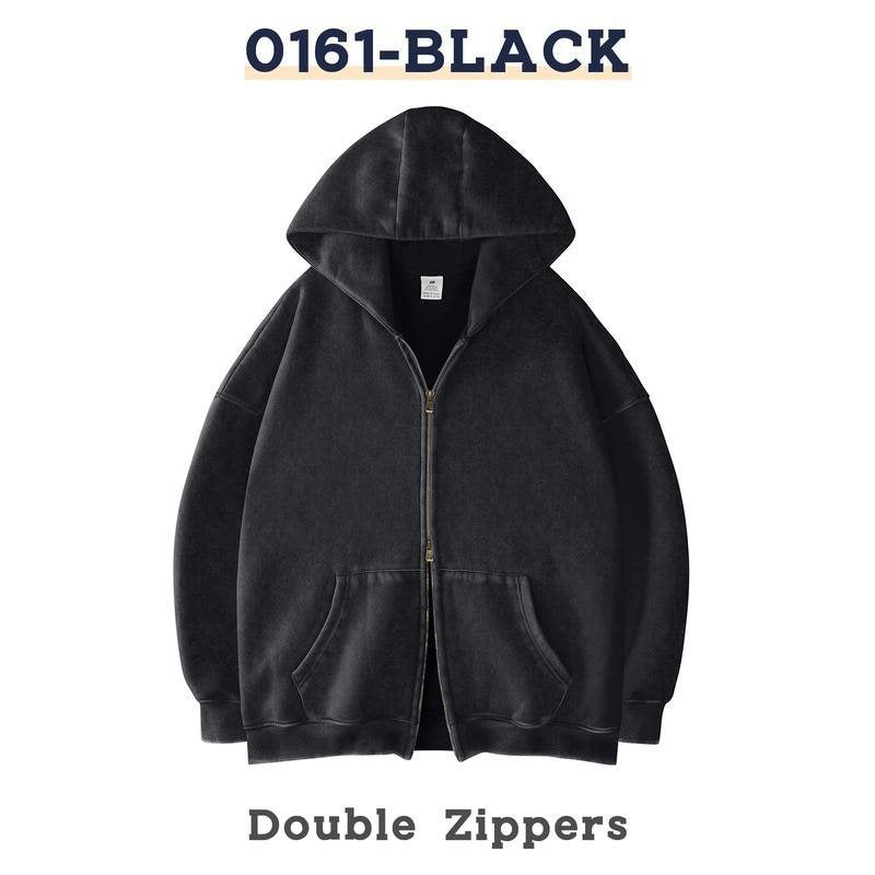 Unisex Oversized Kapuzenjacke mit Doppelreißverschluss und Kängurutaschen Shop Nory
