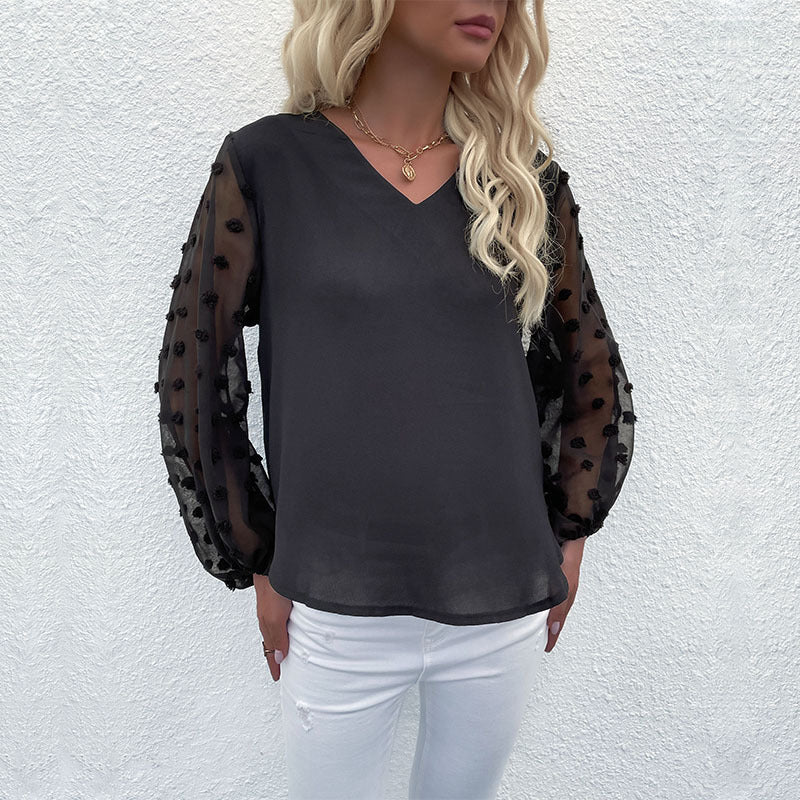 Damen Elegantem Oberteil mit Puffärmeln Shop Nory