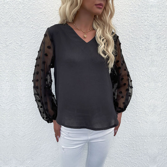 Damen Elegantem Oberteil mit Puffärmeln Shop Nory