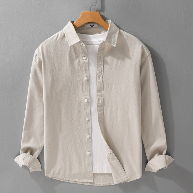 Herren Texturiertes Baumwoll-Hemdjacken-Overshirt im Relaxed-Fit mit Kentkragen Shop Nory