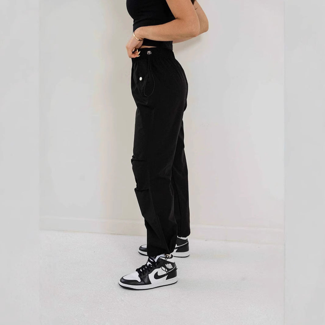 Damen Cargo-Jogginghose mit elastischem Bund und Kordelzug Shop Nory