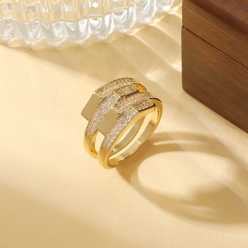 Damen Statement-Ring mit funkelnden Kristallen Shop Nory