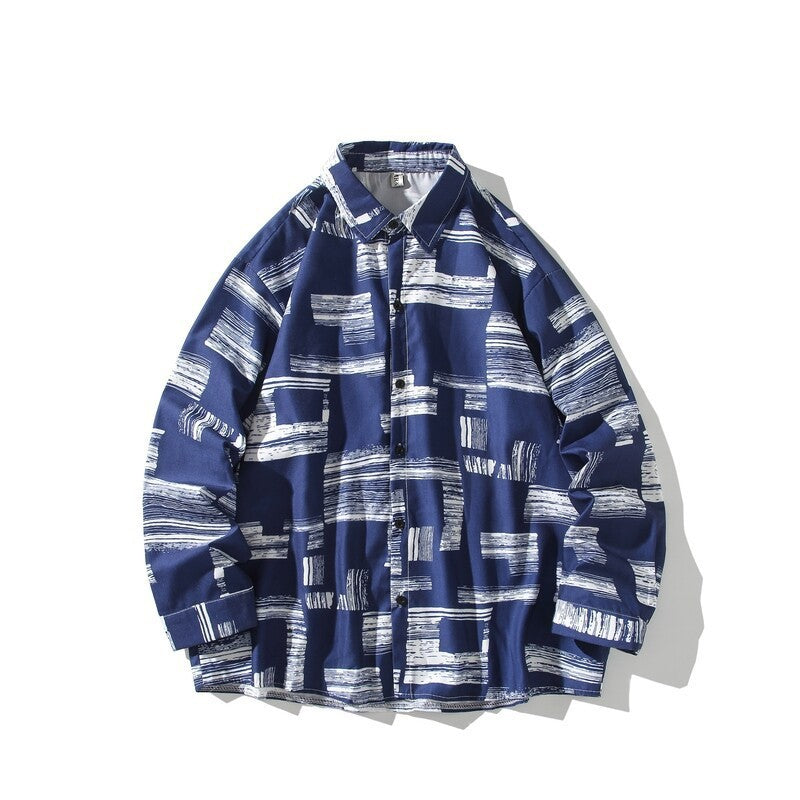 Herren Oversize Hemd mit grafischem Blockprint Shop Nory