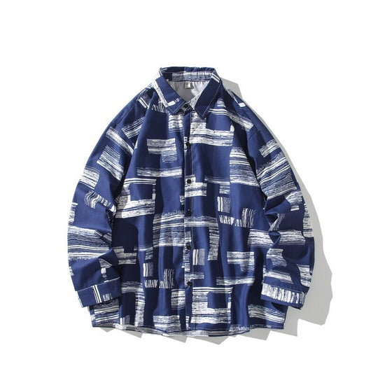 Herren Oversize Hemd mit grafischem Blockprint Shop Nory