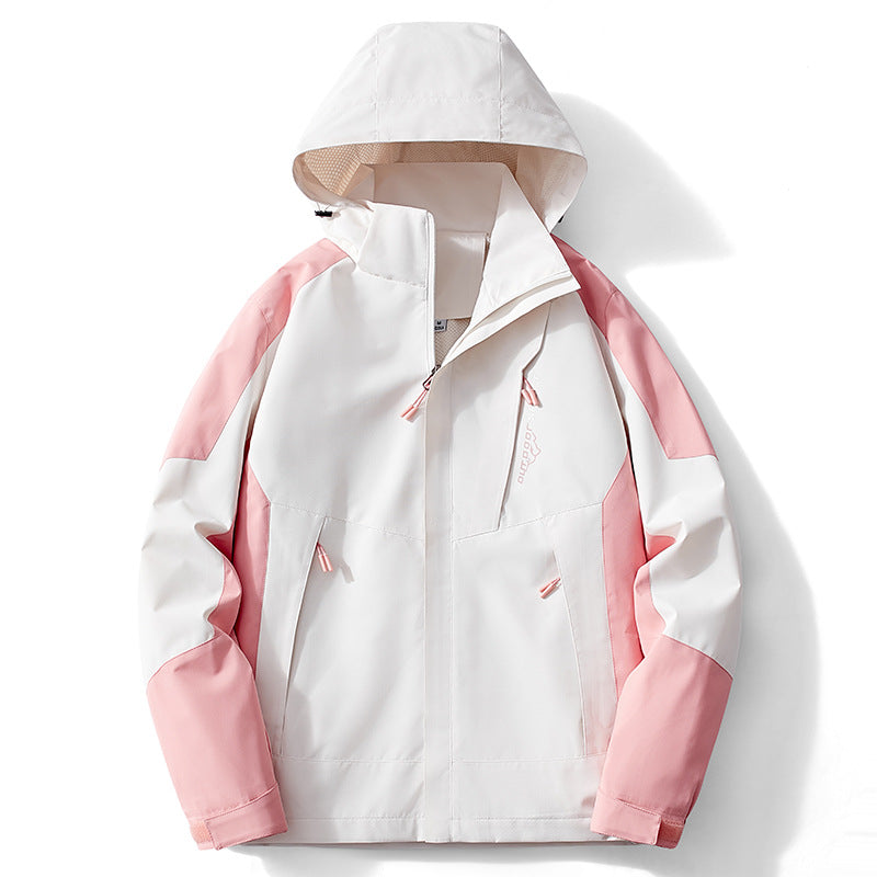 Herren Colorblock Softshell-Trekkerjacke mit Kapuze, verdeckten Reißverschlüssen und seitlichen Eingrifftaschen Shop Nory