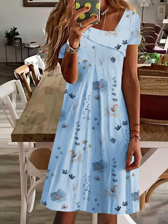 Damen Sommerkleid mit floralem Design und weitem Schnitt