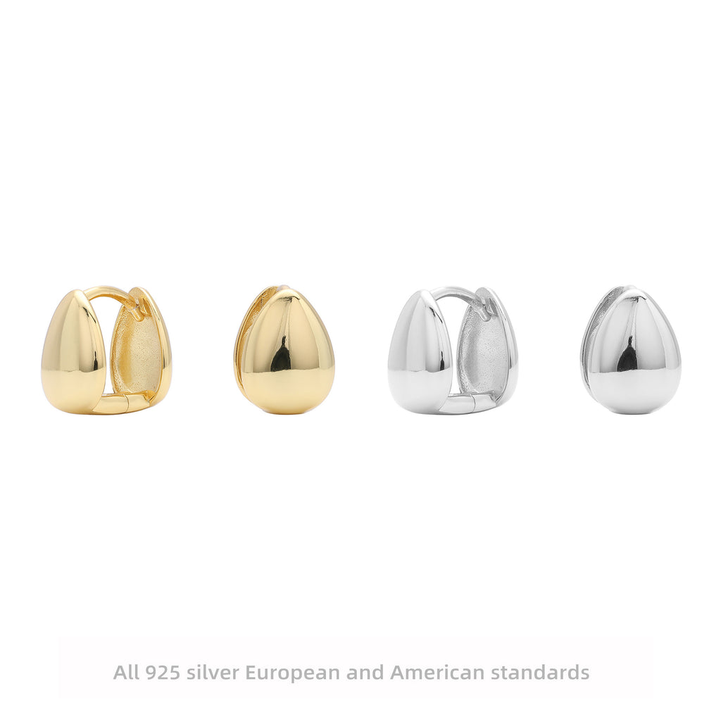 Damen Ohrstecker im eleganten Eiform-Design mit hochwertigem 925 Sterling Silber Shop Nory