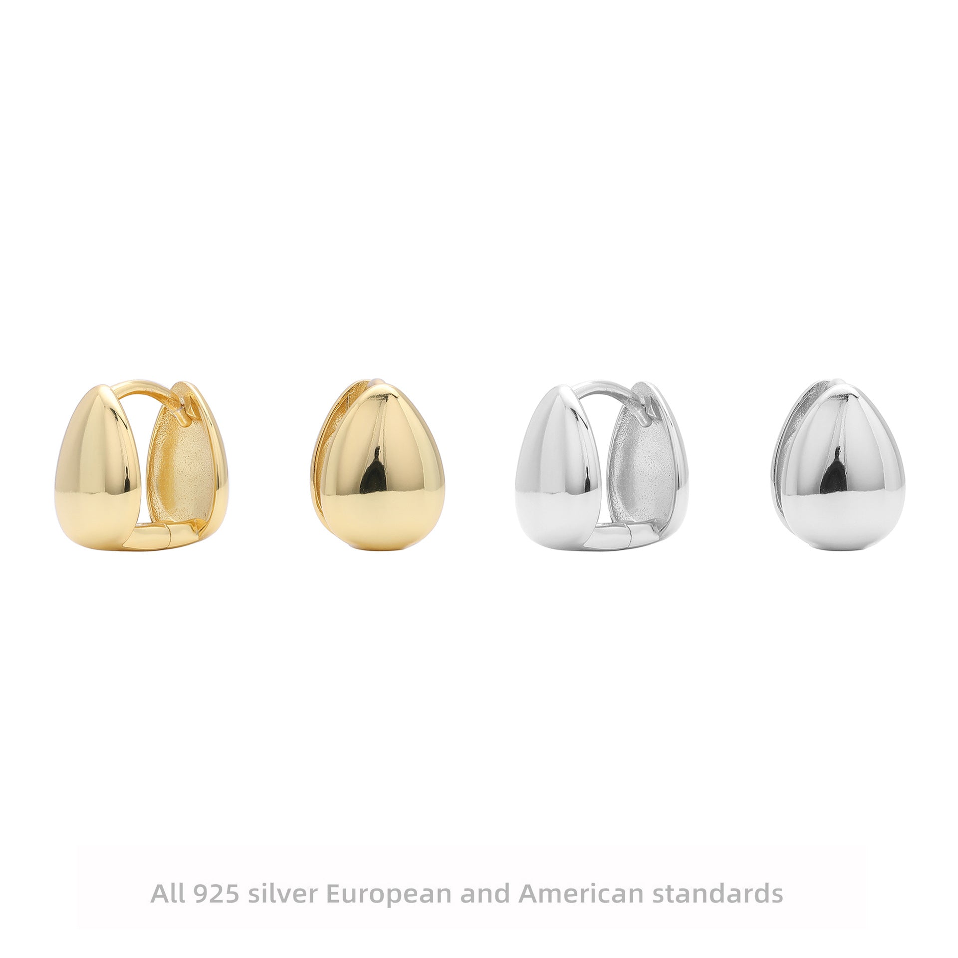 Damen Ohrstecker im eleganten Eiform-Design mit hochwertigem 925 Sterling Silber Shop Nory