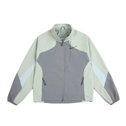 Unisex Leichte Windjacke mit hohem Kragen, Farbmix‑Paneelen und verstellbarem Saum Shop Nory