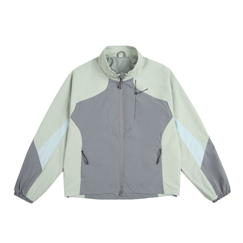 Unisex Leichte Windjacke mit hohem Kragen, Farbmix‑Paneelen und verstellbarem Saum Shop Nory