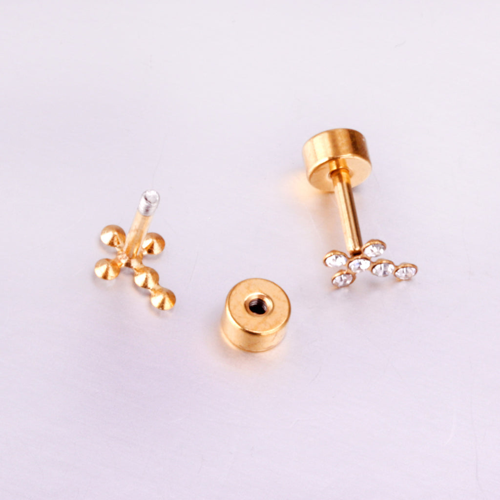 Damen Ohrstecker mit funkelndem Kristall-Design Shop Nory