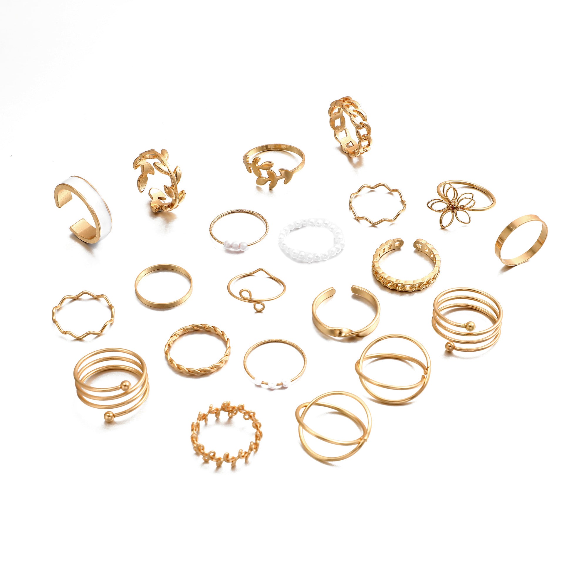 Damen Ring-Set mit kreativen Designs und funkelnden Elementen Shop Nory