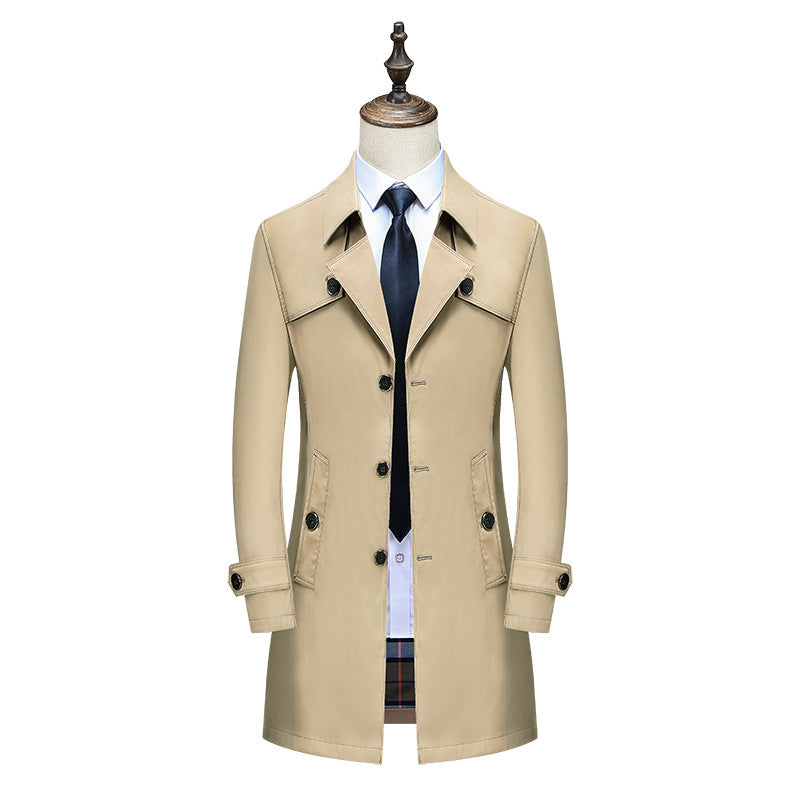 Herren Eleganter Slim-Fit Trenchcoat mit klassischer Knopfleiste und verstellbaren Manschetten Shop Nory