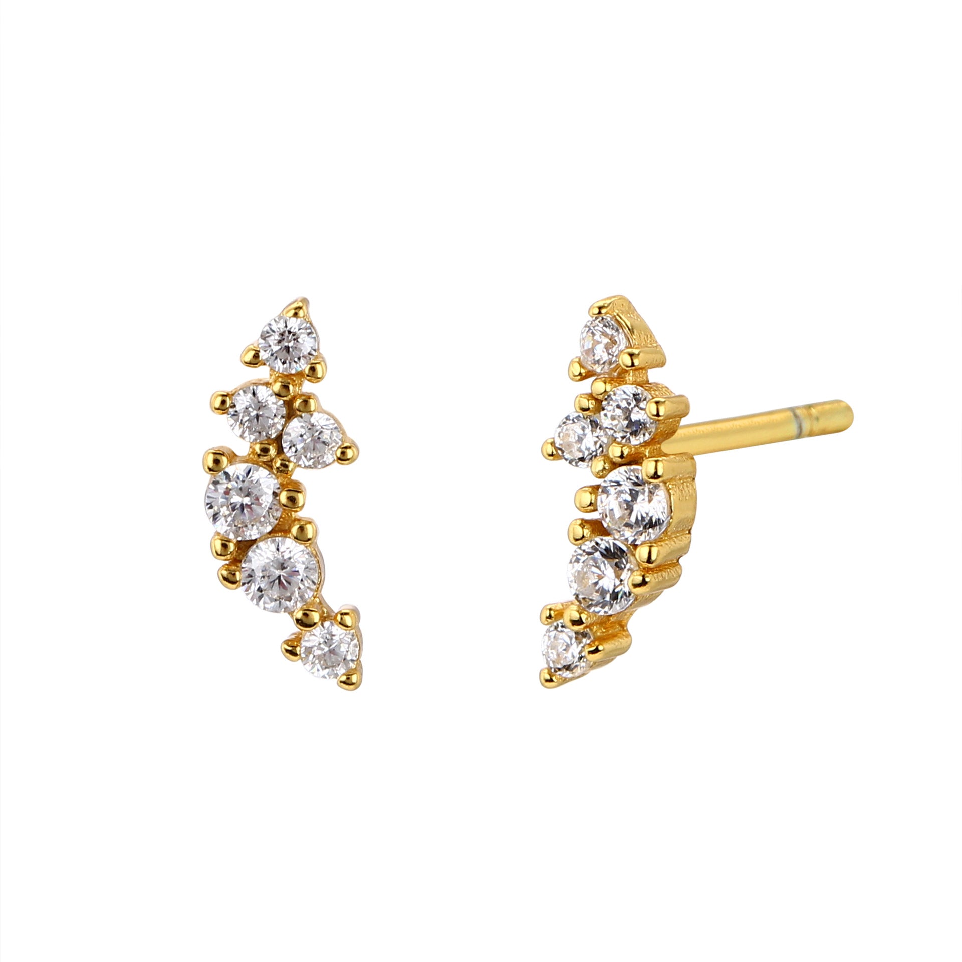Damen Ohrstecker im modernen Zickzackdesign aus hochwertigem 925 Sterling Silber Shop Nory