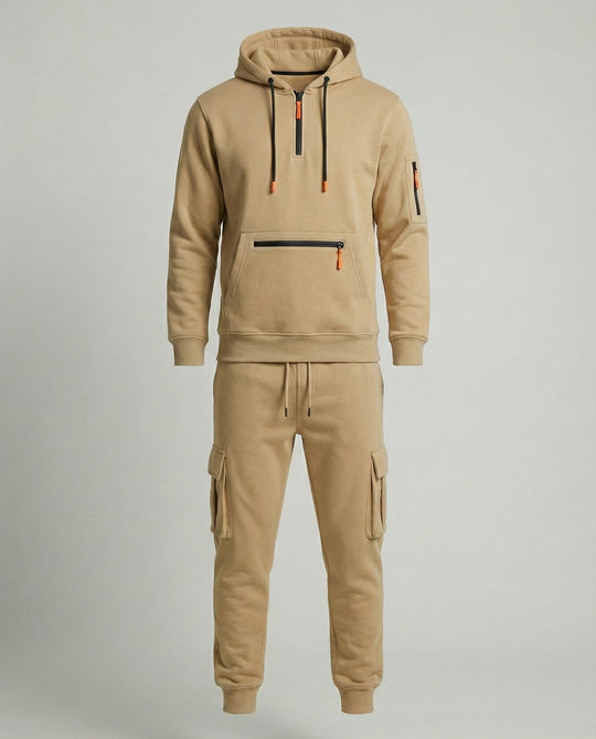 Freizeitanzug Herren mit Hoodie und Cargo Jogginghose