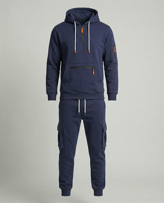 Freizeitanzug Herren mit Hoodie und Cargo Jogginghose