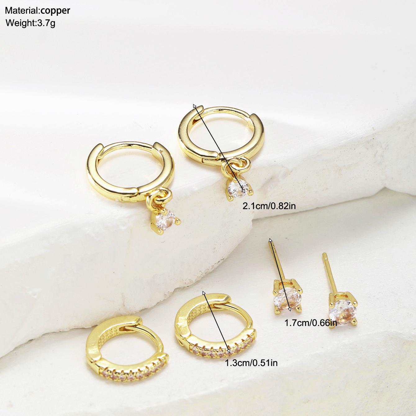 Damen Ohrstecker Set mit funkelnden Kristallen Shop Nory