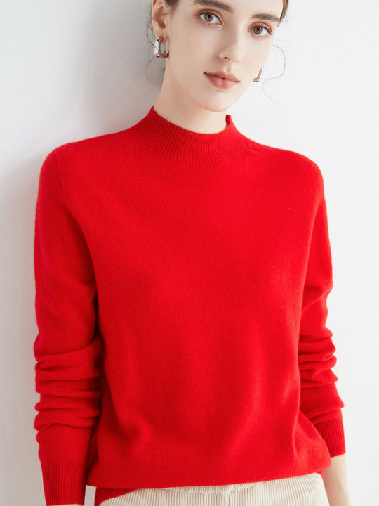 Damen Kurz-Mockneck-Pullover aus Kaschmir‑Look mit leichter Flauschoptik Shop Nory