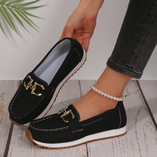 Damen Angesagte Plateau‑Loafer mit Gold‑Horsebit und gepolstertem Komfortfußbett Shop Nory