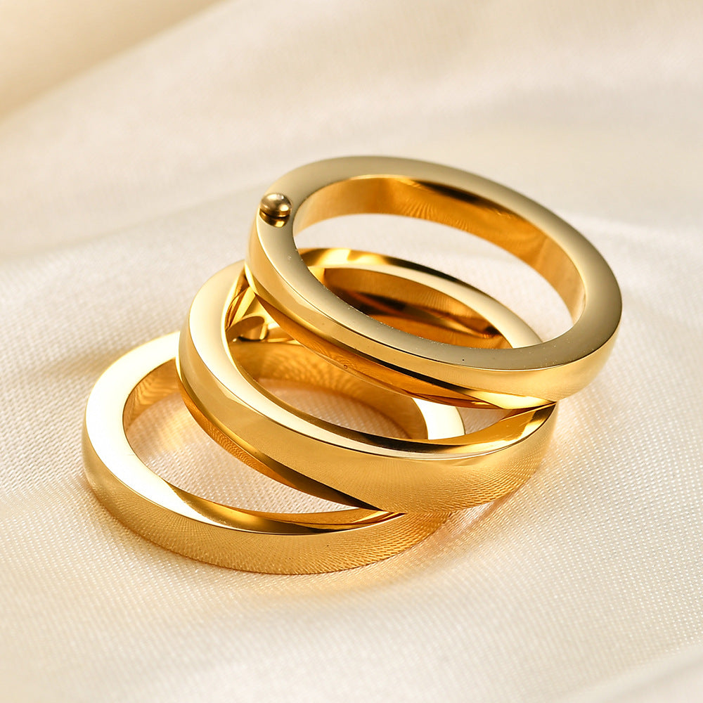 Damen Ring mit kunstvollem, dreilagigem Design Shop Nory