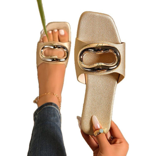 Damen elegante Riemchen-Sandalen mit funkelndem Schmuckelement