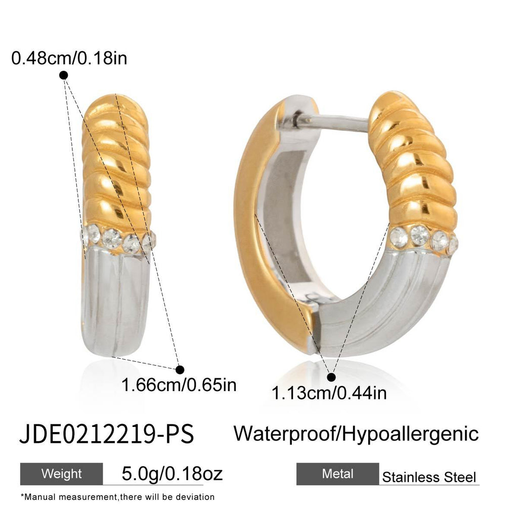 Damen Creolen mit funkelnden Zirkonia und modernem Doppelringdesign Shop Nory