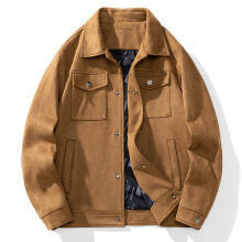 Herren Wildlederoptik Truckerjacke mit gesteppter Innenfütterung und Pattentaschen Shop Nory