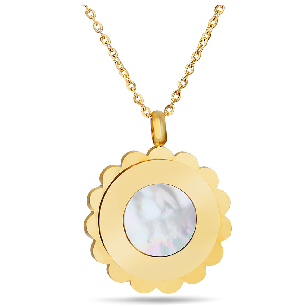 Damen Halskette mit blütenförmigem Anhänger aus hochwertigem Edelstahl Shop Nory
