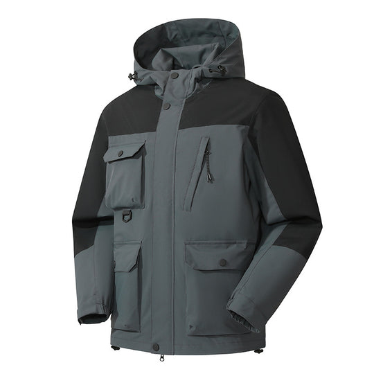 Herren Technische Utility-Fieldjacke mit Kapuze, Mehrfachtaschen und windabweisender Shell Shop Nory