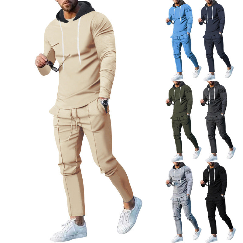 Herren nan zweiteiliges Kapuzen-Lounge-Set mit schmal geschnittenem Kapuzenpullover und tapered Jogginghose Shop Nory