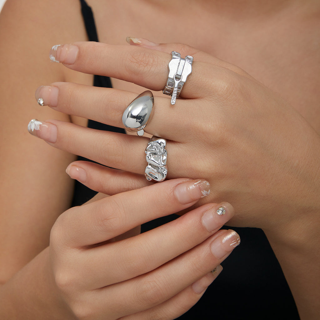 Damen skulpturaler Ring aus hochwertigem Metall Shop Nory
