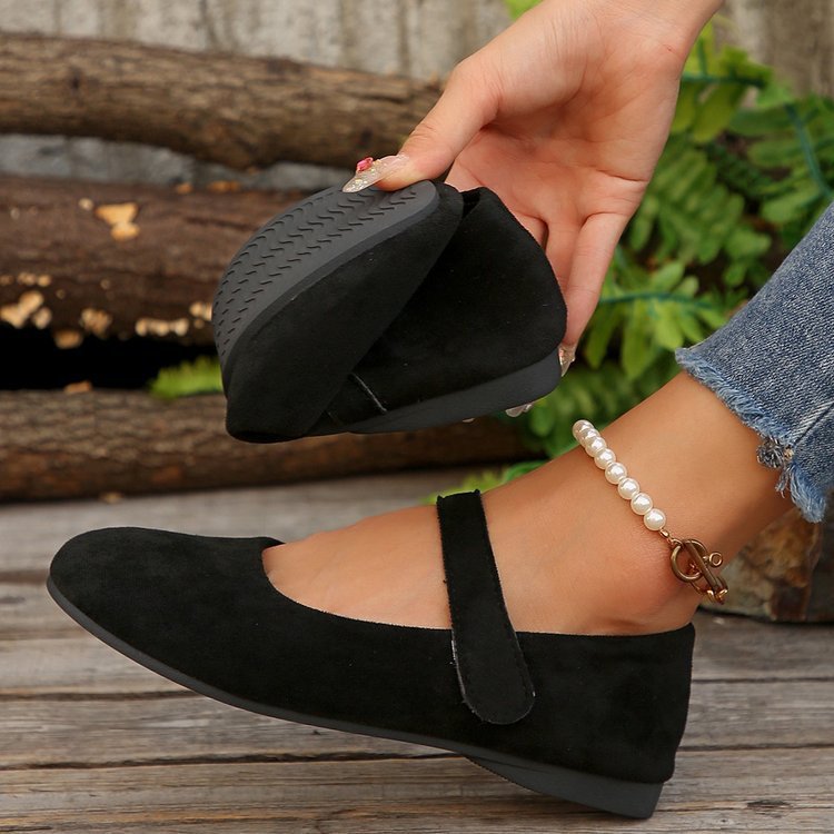 Damen Ballerinas mit verstellbarem Klettverschluss und weichem Obermaterial